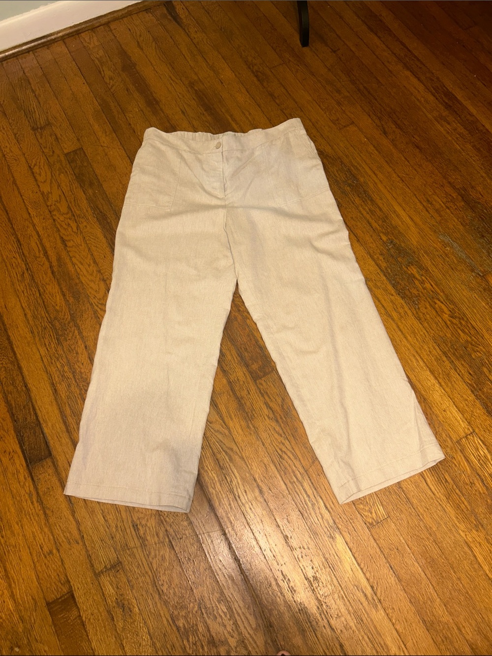 Talbots Beige Casual Linen-Blend Pants